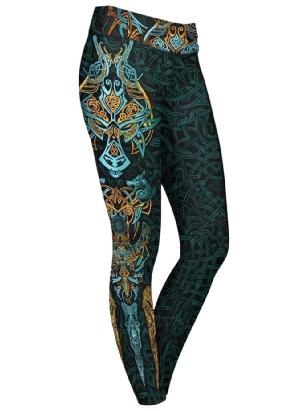 Lunafide Luna Fide Women’s Size XL Black Vibrant Wearable Art Fenrir Leggings